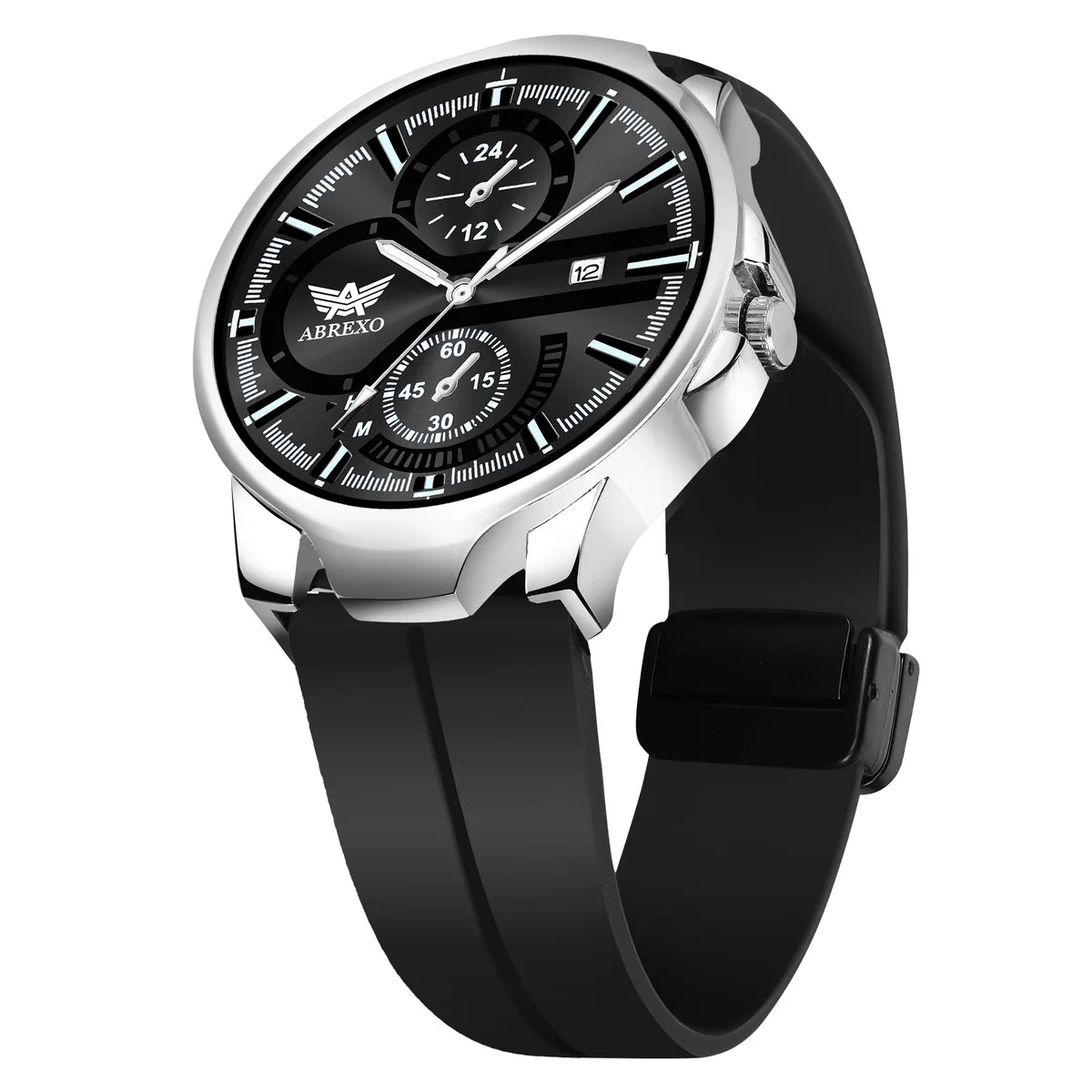 ABREXO, Black Dial Black Magnet Strap Analog Watch For Men (Quartz, Date Display, Men)AB24