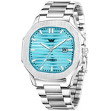 ABREXO, Nautilus Series Tiffany Blue Dial (Quartz, Analog Watch, Date Working, Silver Sky Blue Dial)