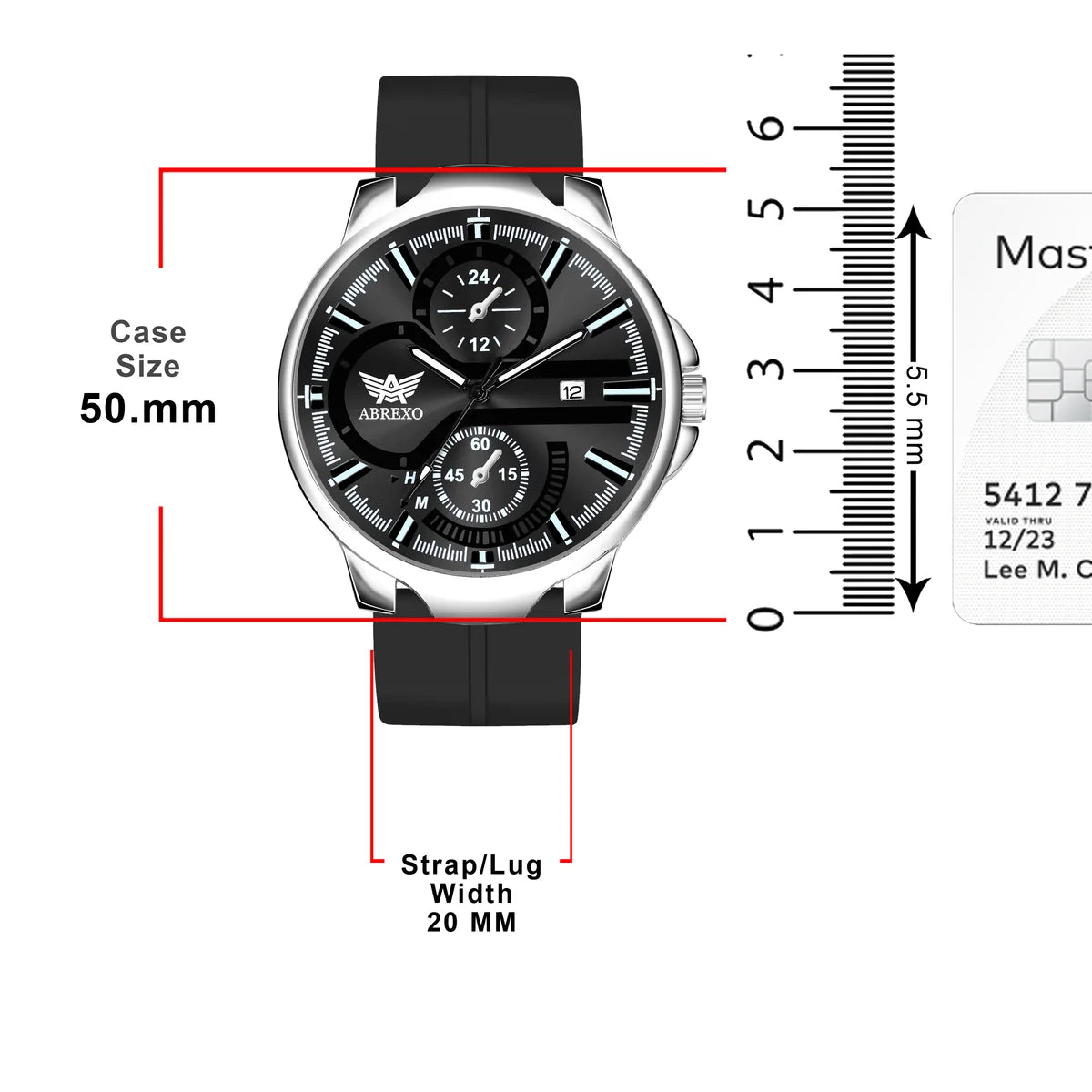 ABREXO, Black Dial Black Magnet Strap Analog Watch For Men (Quartz, Date Display, Men)AB24