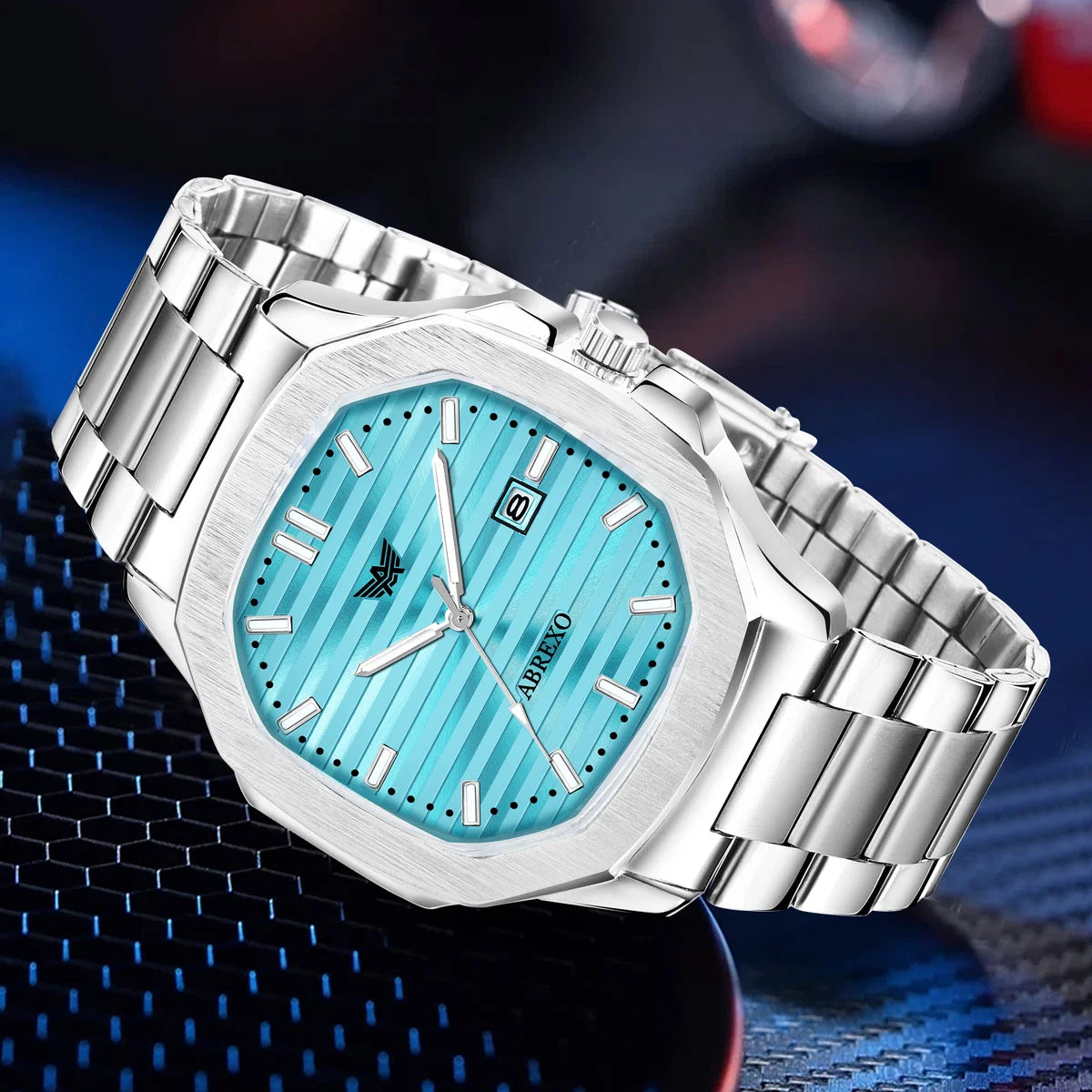 ABREXO, Nautilus Series Tiffany Blue Dial (Quartz, Analog Watch, Date Working, Silver Sky Blue Dial)
