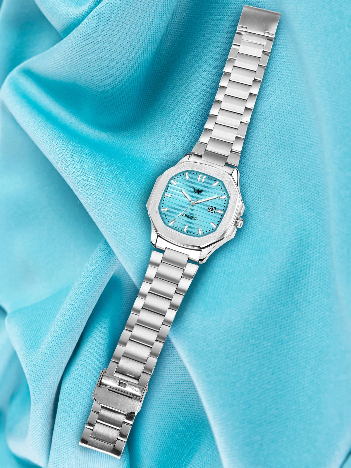 ABREXO, Nautilus Series Tiffany Blue Dial (Quartz, Analog Watch, Date Working, Silver Sky Blue Dial)