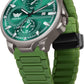 ABREXO Gun Metal Style Green Dial Date Working Green Silicone Strap Watch For Boys Analog Watch  - For Men Abx4040