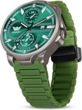 ABREXO Gun Metal Style Green Dial Date Working Green Silicone Strap Watch For Boys Analog Watch  - For Men Abx4040