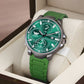 ABREXO Gun Metal Style Green Dial Date Working Green Silicone Strap Watch For Boys Analog Watch  - For Men Abx4040