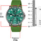 ABREXO Gun Metal Style Green Dial Date Working Green Silicone Strap Watch For Boys Analog Watch  - For Men Abx4040
