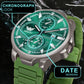 ABREXO Gun Metal Style Green Dial Date Working Green Silicone Strap Watch For Boys Analog Watch  - For Men Abx4040
