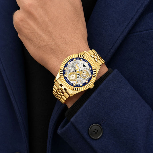 ABREXO Abx1775 Silver Dial Gold Watch Analog Watch - For Men