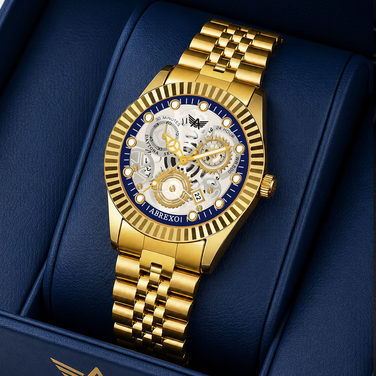 ABREXO Abx1775 Silver Dial Gold Watch Analog Watch - For Men
