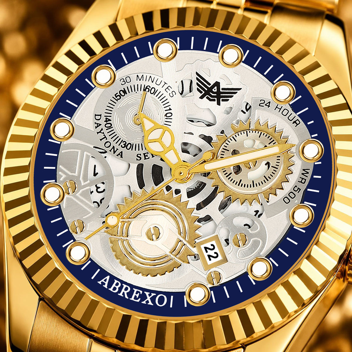 ABREXO Abx1775 Silver Dial Gold Watch Analog Watch - For Men