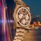 ABREXO CEO Series I Brown Dial Date Working I IP Long Life Plated Brown Chain Quartz Analog Watch - For Men Abx2501