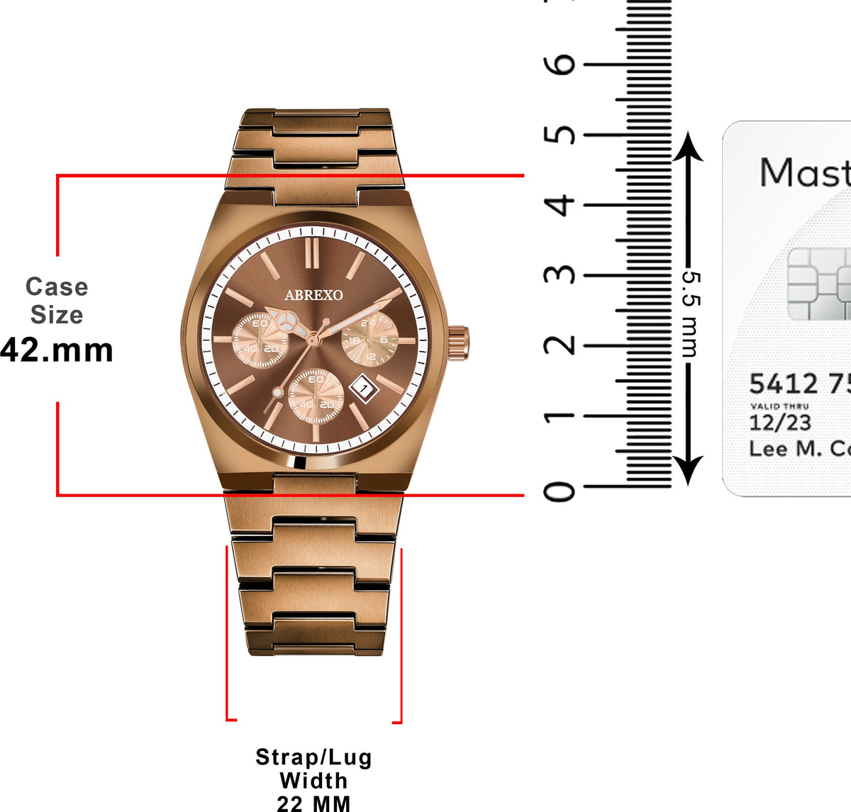 ABREXO CEO Series I Brown Dial Date Working I IP Long Life Plated Brown Chain Quartz Analog Watch - For Men Abx2501
