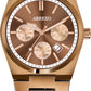 ABREXO CEO Series I Brown Dial Date Working I IP Long Life Plated Brown Chain Quartz Analog Watch - For Men Abx2501
