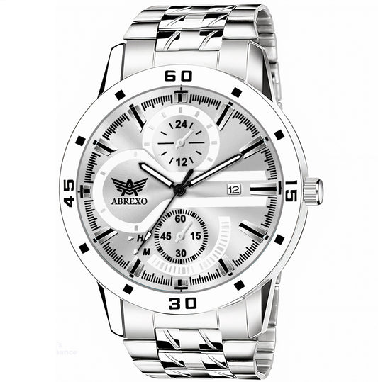 ABREXO Abx4022-Silver Watch is an analog quartz watch for men