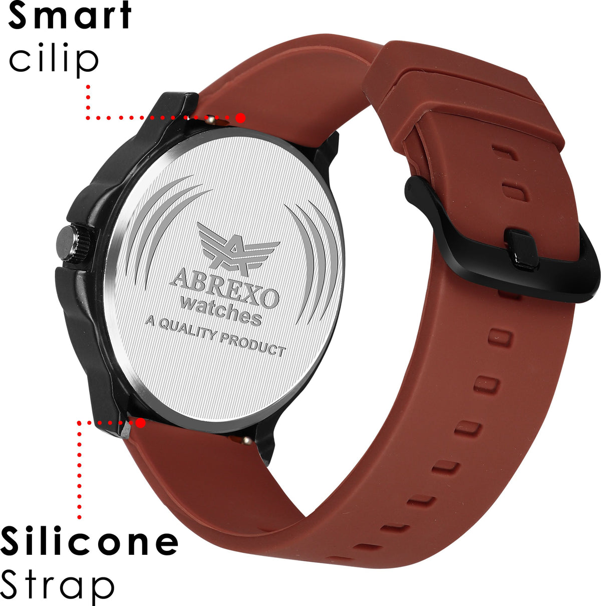 Abrexo Chronograph Look Date Working Dial Silicone Strap Watch For Boys Men Analog Watch ABX4025