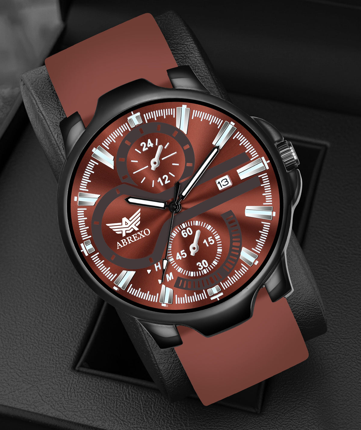 Abrexo Chronograph Look Date Working Dial Silicone Strap Watch For Boys Men Analog Watch ABX4025