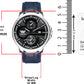 ABREXO Chronograph Look Date Working Blue Magnetic Silicone Strap Quartz For Boys Analog Watch  - For Men Abx4031