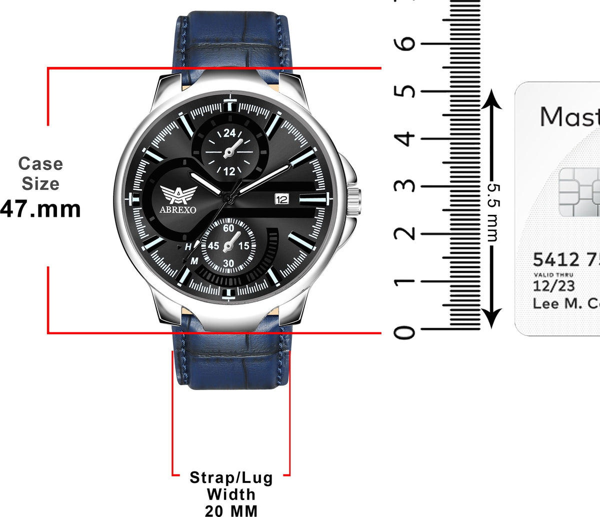 ABREXO Chronograph Look Date Working Blue Magnetic Silicone Strap Quartz For Boys Analog Watch  - For Men Abx4031