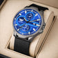 ABREXO Chronograph Gun Metal Blue Dial Date Working Black Mesh Strap Watch For Boys Analog Watch  - For Men Abx4035-BL BK MESH