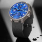 ABREXO Chronograph Gun Metal Blue Dial Date Working Black Mesh Strap Watch For Boys Analog Watch  - For Men Abx4035-BL BK MESH