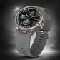 ABREXO Gun Metal Style Black Dial Grey Silicone Strap Watch (Abx4049 BK GR)