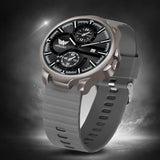 ABREXO Gun Metal Style Black Dial Grey Silicone Strap Watch (Abx4049 BK GR)