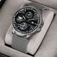 ABREXO Gun Metal Style Black Dial Grey Silicone Strap Watch (Abx4049 BK GR)