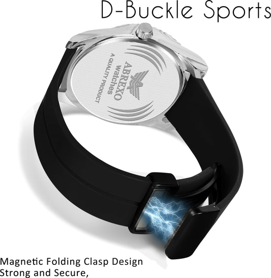 ABREXO Aesthetic Series TiffanyBlue Dial Date Working Black Magnet Strap Watch For Boys Analog Watch  - For Men Abx4552
