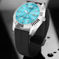 ABREXO Aesthetic Series TiffanyBlue Dial Date Working Black Magnet Strap Watch For Boys Analog Watch  - For Men Abx4552