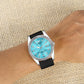 ABREXO Aesthetic Series TiffanyBlue Dial Date Working Black Magnet Strap Watch For Boys Analog Watch  - For Men Abx4552