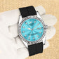 ABREXO Aesthetic Series TiffanyBlue Dial Date Working Black Magnet Strap Watch For Boys Analog Watch  - For Men Abx4552