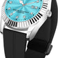 ABREXO Aesthetic Series TiffanyBlue Dial Date Working Black Magnet Strap Watch For Boys Analog Watch  - For Men Abx4552
