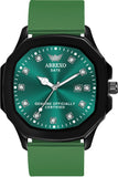 ABREXO Captain Series Date Working Square Green Dial Quartz Mechanism Watch Analog Watch  - For Men Abx5010-All Green Silicone Strap