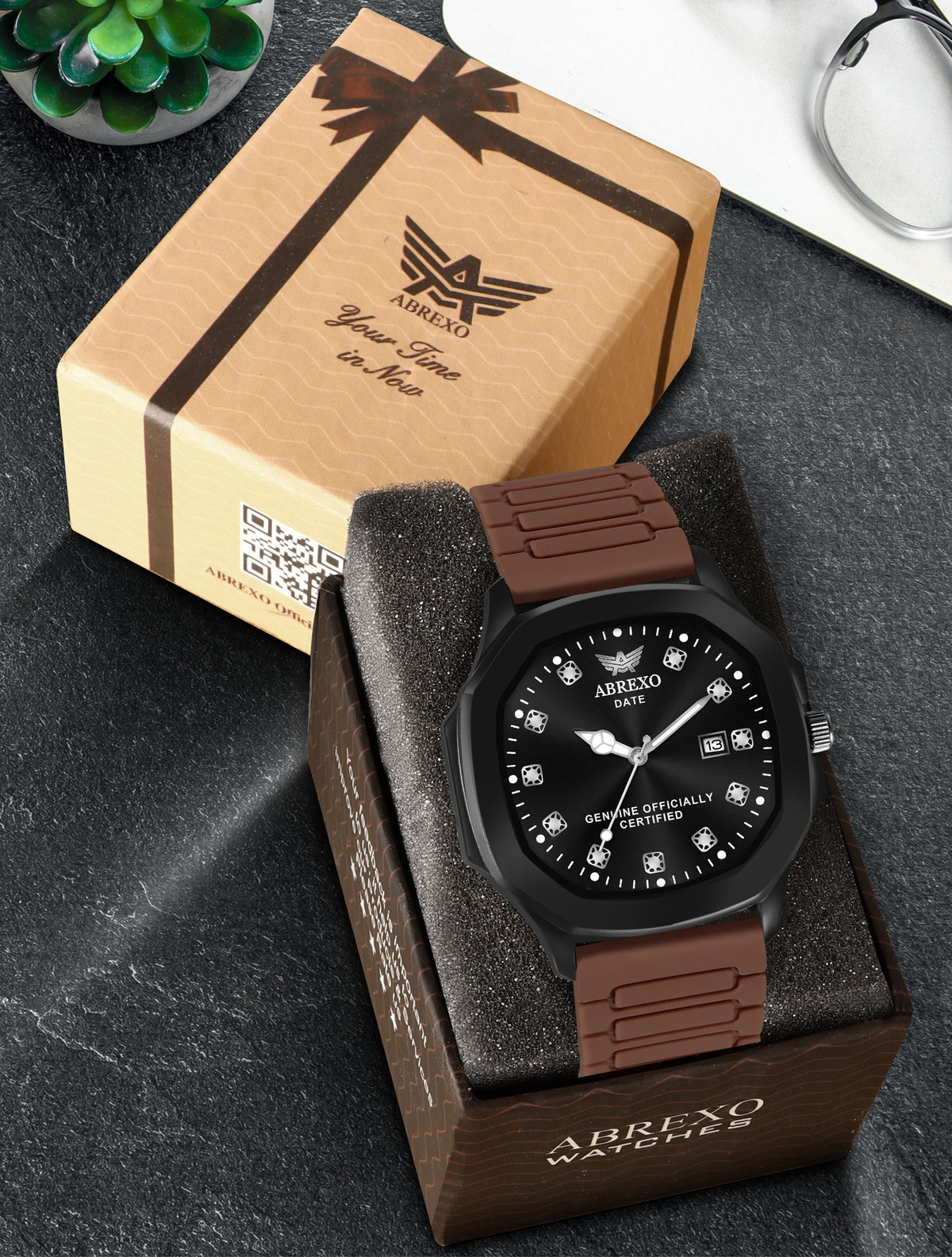 ABREXO New Arrival Arabic Style Silicone Magnet Strap Date Working QuartzWatch For Boys Analog Watch  - For Men Abx7201