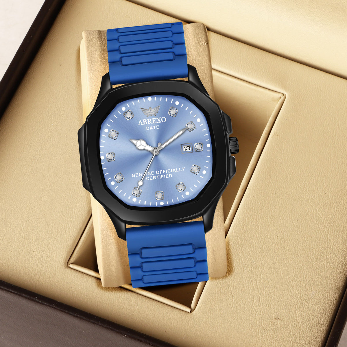 ABREXO New Arrival Arabic Style Silicone Magnet Strap Date Working QuartzWatch For Boys Analog Watch  - For Men Abx7202