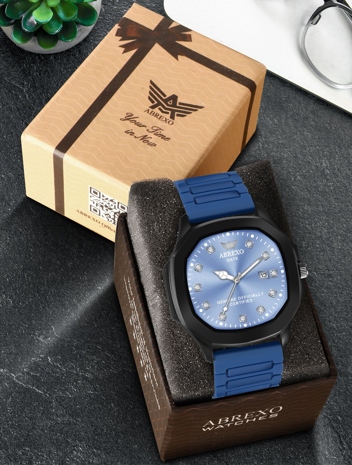 ABREXO New Arrival Arabic Style Silicone Magnet Strap Date Working QuartzWatch For Boys Analog Watch  - For Men Abx7202