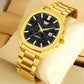 ABREXO Premium Black Dial Date Working Gold Stainless Steel Quartz Watch For Boys Analog Watch  - For Men Abx8213 BK GD Bracelet
