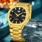 ABREXO Premium Black Dial Date Working Gold Stainless Steel Quartz Watch For Boys Analog Watch  - For Men Abx8213 BK GD Bracelet