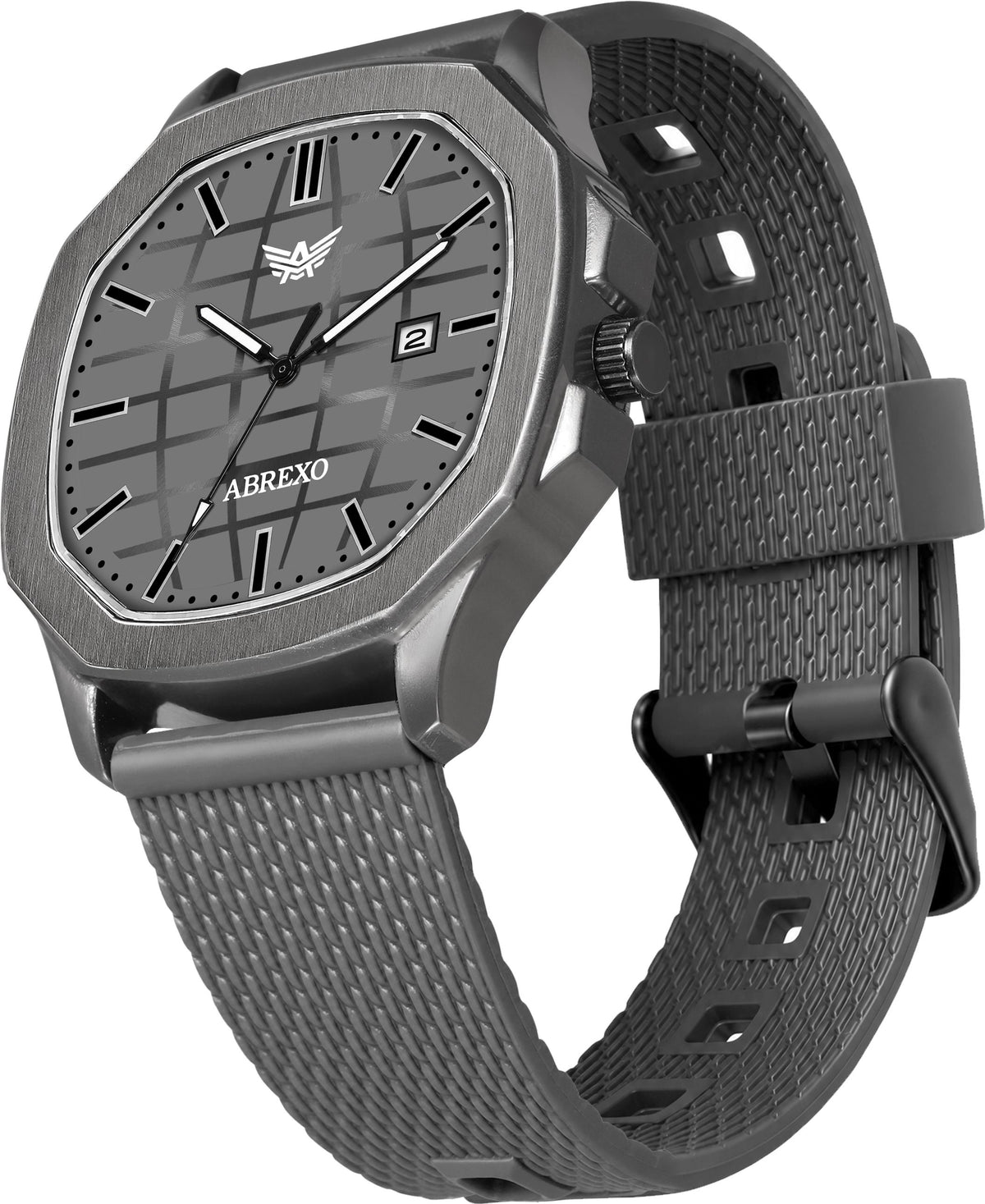 ABREXO PHANTOM Series I Gun Metal I Grey Dial I Date Working I Grey Mesh Strap Analog Watch  - For Men Abx8202 GUN GRY