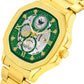 Abrexo Men Skeleton Dial & Stainless Steel Bracelet Style Straps Analogue Automatic Watch Abx8313 Green