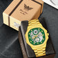 Abrexo Men Skeleton Dial & Stainless Steel Bracelet Style Straps Analogue Automatic Watch Abx8313 Green