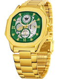 Abrexo Men Skeleton Dial & Stainless Steel Bracelet Style Straps Analogue Automatic Watch Abx8313 Green