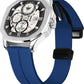 ABREXO Chronograph Look Date Working Arabic Magnet Silicon Strap Quartz Watch For Boys Analog Watch  - For Men Abx8331-SL BK BL