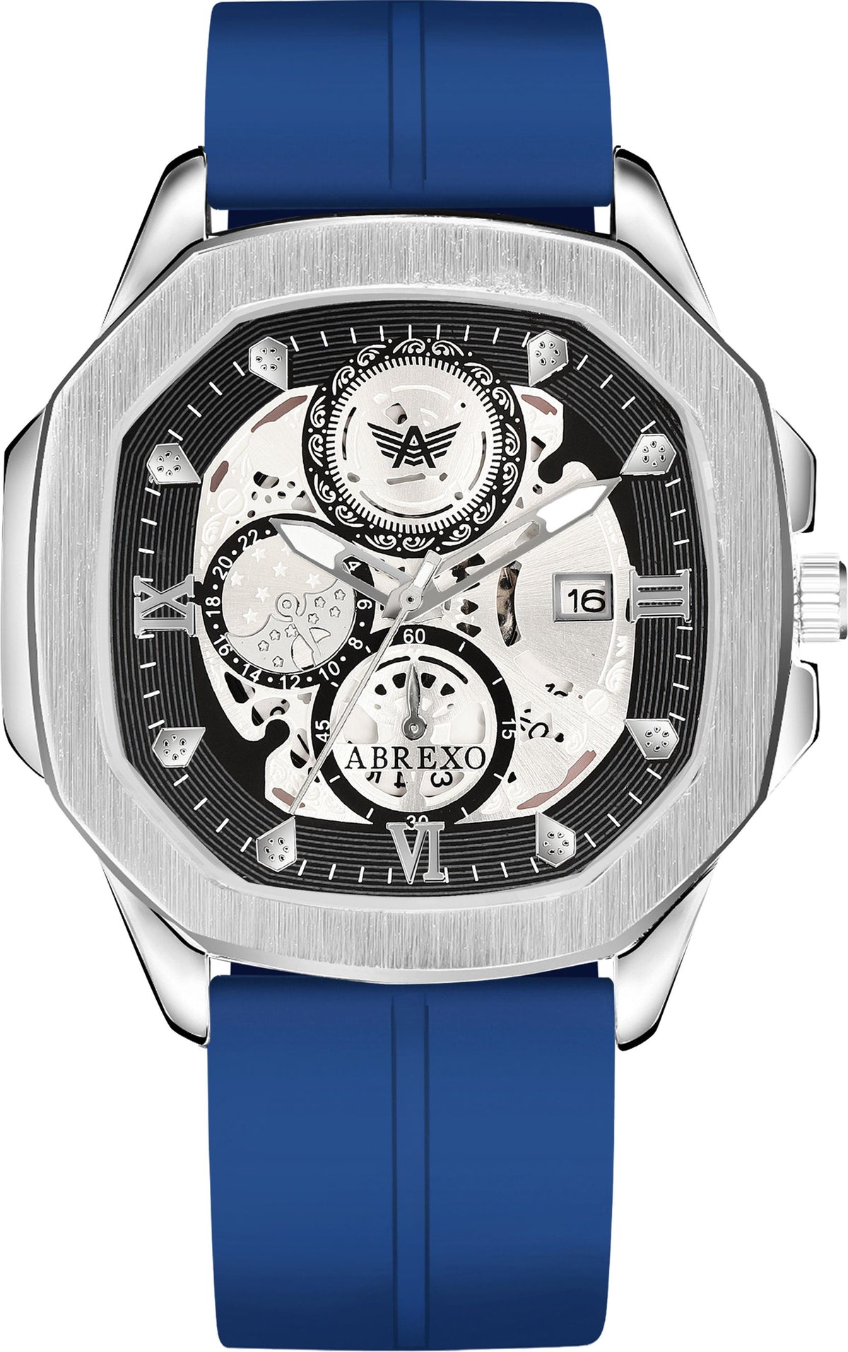 ABREXO Chronograph Look Date Working Arabic Magnet Silicon Strap Quartz Watch For Boys Analog Watch  - For Men Abx8331-SL BK BL