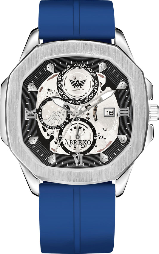 ABREXO Chronograph Look Date Working Arabic Magnet Silicon Strap Quartz Watch For Boys Analog Watch  - For Men Abx8331-SL BK BL