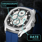 ABREXO Chronograph Look Date Working Arabic Magnet Silicon Strap Quartz Watch For Boys Analog Watch  - For Men Abx8331-SL BK BL