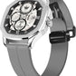 ABREXO Chronograph Look Date Working Grey Magnet Silicon Strap Quartz Watch For Boys Analog Watch  - For Men Abx8333