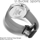 ABREXO Chronograph Look Date Working Grey Magnet Silicon Strap Quartz Watch For Boys Analog Watch  - For Men Abx8333