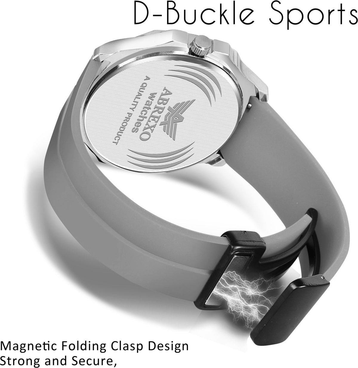 ABREXO Chronograph Look Date Working Grey Magnet Silicon Strap Quartz Watch For Boys Analog Watch  - For Men Abx8333
