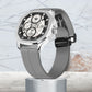 ABREXO Chronograph Look Date Working Grey Magnet Silicon Strap Quartz Watch For Boys Analog Watch  - For Men Abx8333