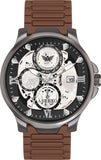 ABREXO Chronograph Look Gun Metal Date Working Brown Arabic Magnet Strap Watch For Boys Analog Watch  - For Men Ab8341-BK BR ARB MGT ST